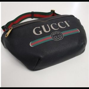 Gucci Ophidia Belt New Gg Fanny Black Leather Cross Body Bag